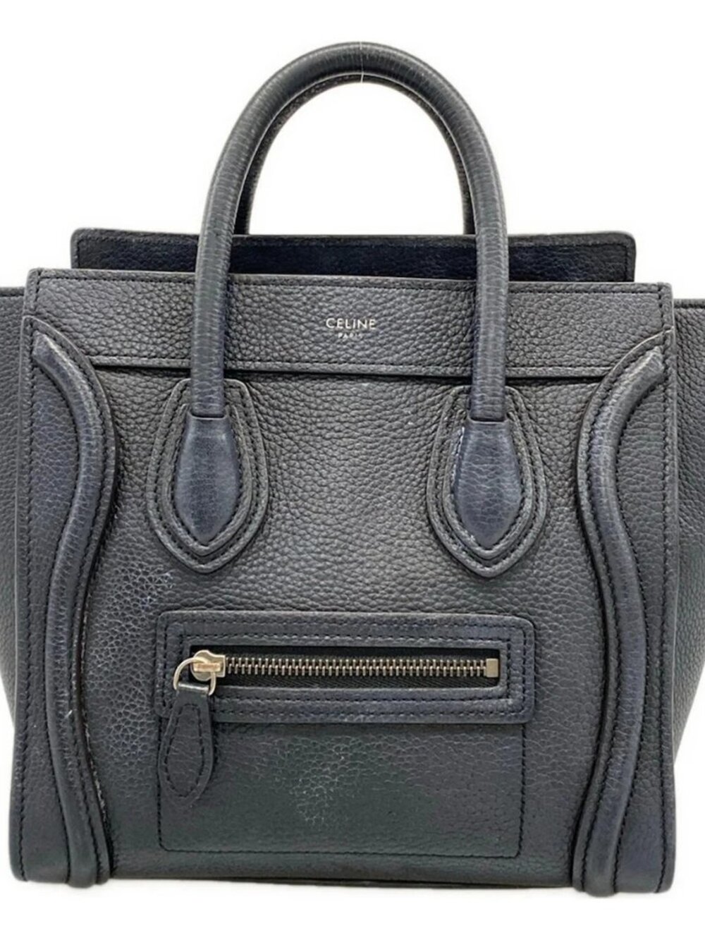 CELINE Luggage Nano Shopper Dark Navy Leather Handbag